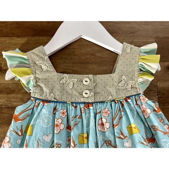 Matilda Jane It's A Wonderful Parade Love Letters Shabby Top Sleeveless Blue 2 - Picture 8 of 8